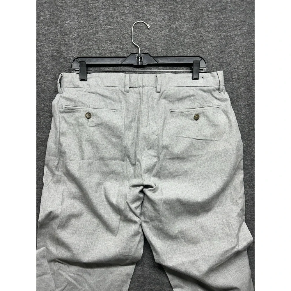 J Crew Bowery Dress Pants Men's Sz 33x32 Gray Cotton Slim‎ Fit Casual Preppy
